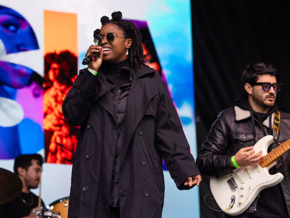 Ahsia performs at the 2024 Grey Cup Festival.