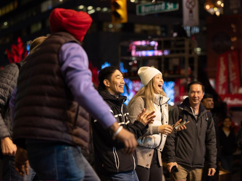 The crowd dances and smiles while enjoying the live music at the 2024 Grey Cup Festival – clicking this link will open a larger version of it in the browser window.