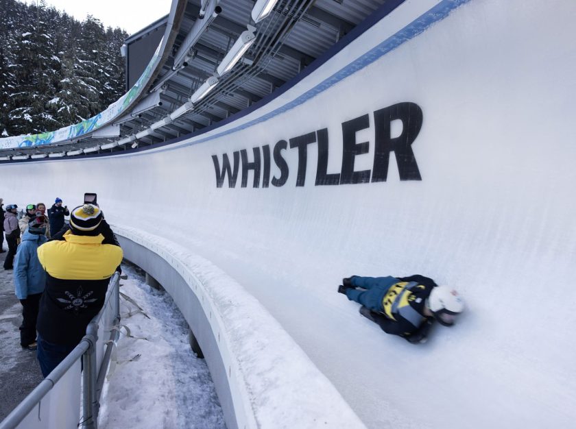 An athlete speeding down the luge track at the 2025 Invictus Games – clicking this link will open a larger version of it in the browser window.